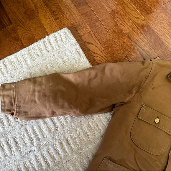 Vintage 1980s Carhartt Duck Brown Button Front Coat - Picture 8 of 12